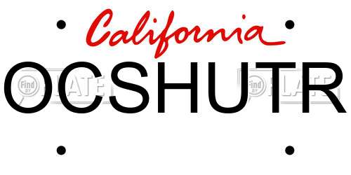 OCSHUTR California License Plate