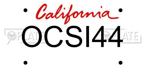OCSI44 California License Plate