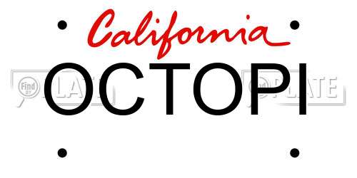 OCTOPI California License Plate