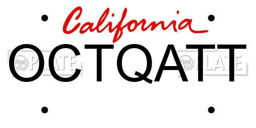 OCTQATT California License Plate