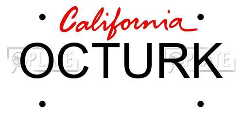 OCTURK California License Plate