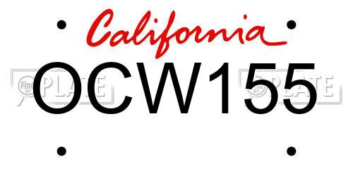 OCW155 California License Plate