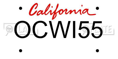 OCWI55 California License Plate