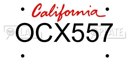 OCX557 California License Plate