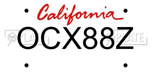 OCX88Z California License Plate