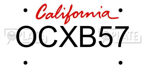 OCXB57 California License Plate