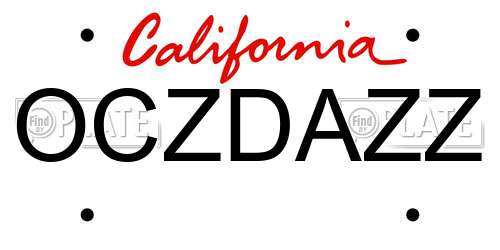 OCZDAZZ California License Plate