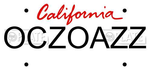 OCZOAZZ California License Plate