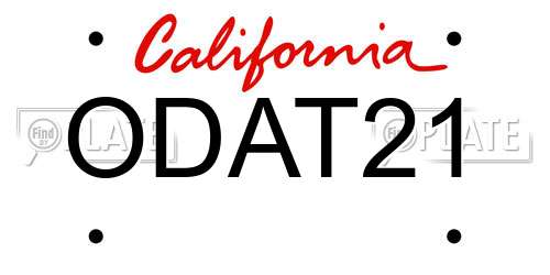 ODAT21 California License Plate