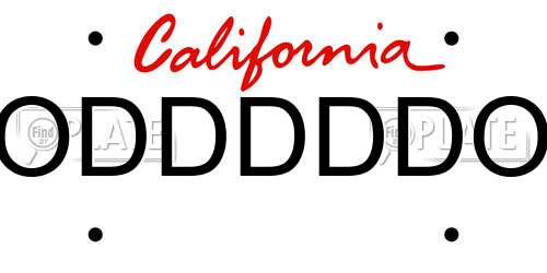 ODDDDDO California License Plate
