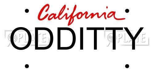 ODDITTY California License Plate