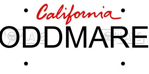 ODDMARE California License Plate