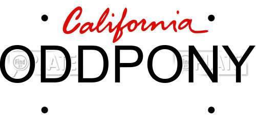 ODDPONY California License Plate