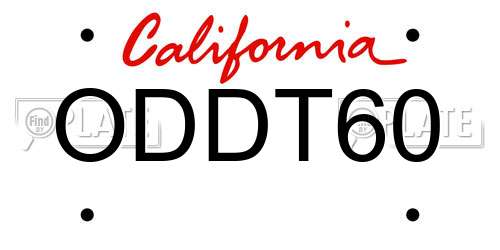 ODDT60 California License Plate
