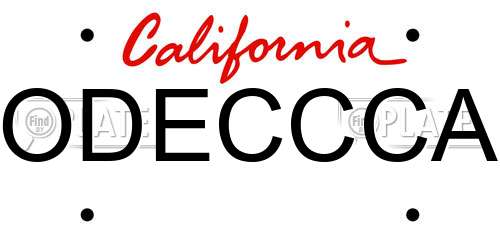 ODECCCA California License Plate