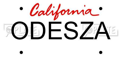ODESZA California License Plate