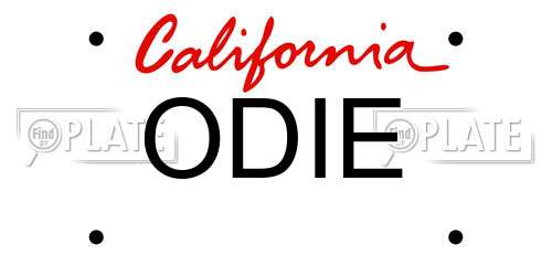 ODIE California License Plate