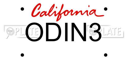 ODIN3 California License Plate
