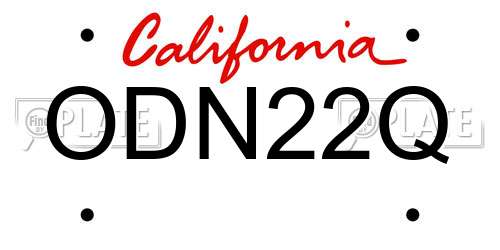 ODN22Q California License Plate