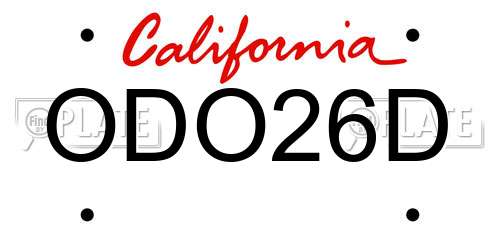 ODO26D California License Plate