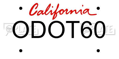 ODOT60 California License Plate