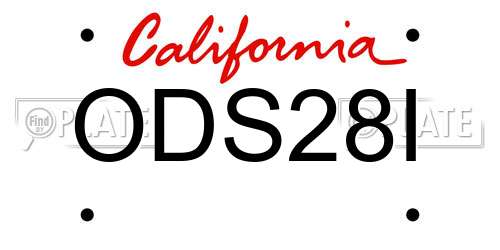 ODS28I California License Plate