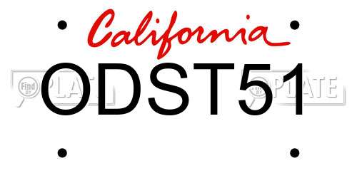 ODST51 California License Plate
