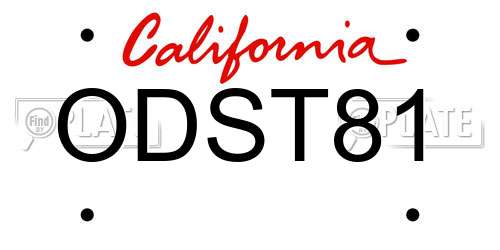 ODST81 California License Plate