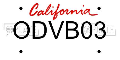 ODVB03 California License Plate