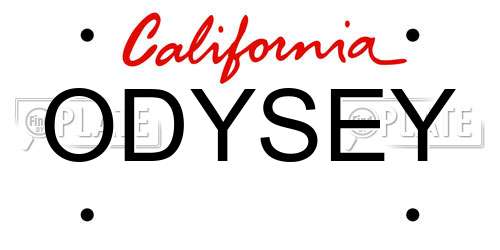 ODYSEY California License Plate