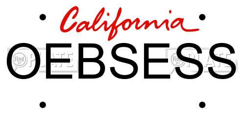 OEBSESS California License Plate