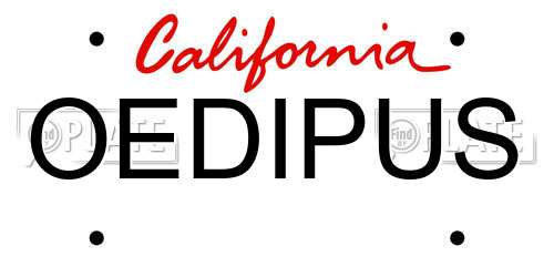 OEDIPUS California License Plate