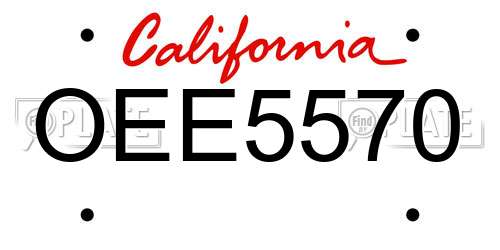 OEE5570 California License Plate