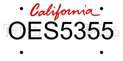 OES5355 California License Plate