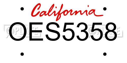 OES5358 California License Plate