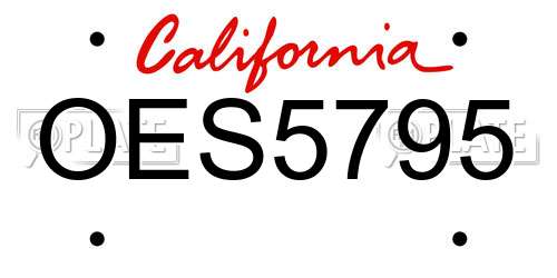 OES5795 California License Plate