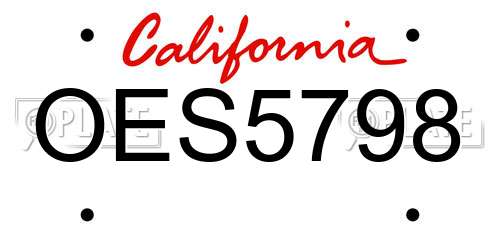 OES5798 California License Plate