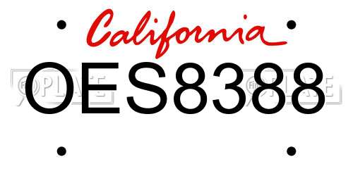 OES8388 California License Plate