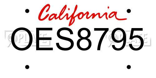 OES8795 California License Plate
