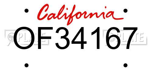 OF34167 California License Plate