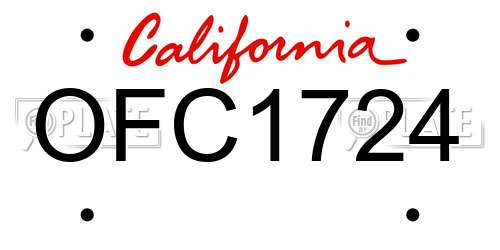 OFC1724 California License Plate
