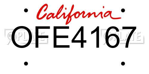 OFE4167 California License Plate
