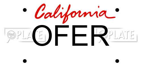 OFER California License Plate