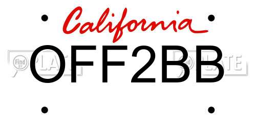 OFF2BB California License Plate