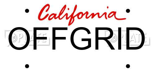 OFFGRID California License Plate