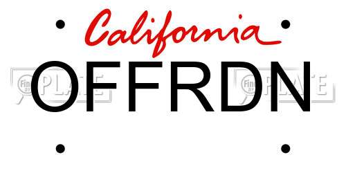 OFFRDN California License Plate
