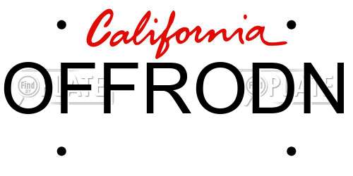 OFFRODN California License Plate