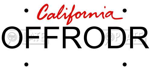 OFFRODR California License Plate
