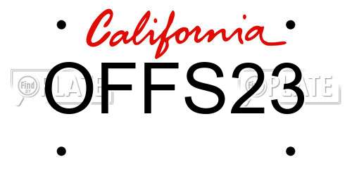 OFFS23 California License Plate