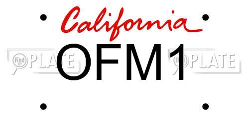 OFM1 California License Plate